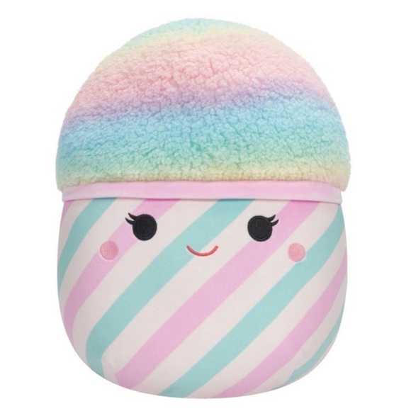 Cotton Candy Rainbow Squishmallow Bevin Pastel Gradient 11” Plush Sherpa fleece - Picture 4 of 4